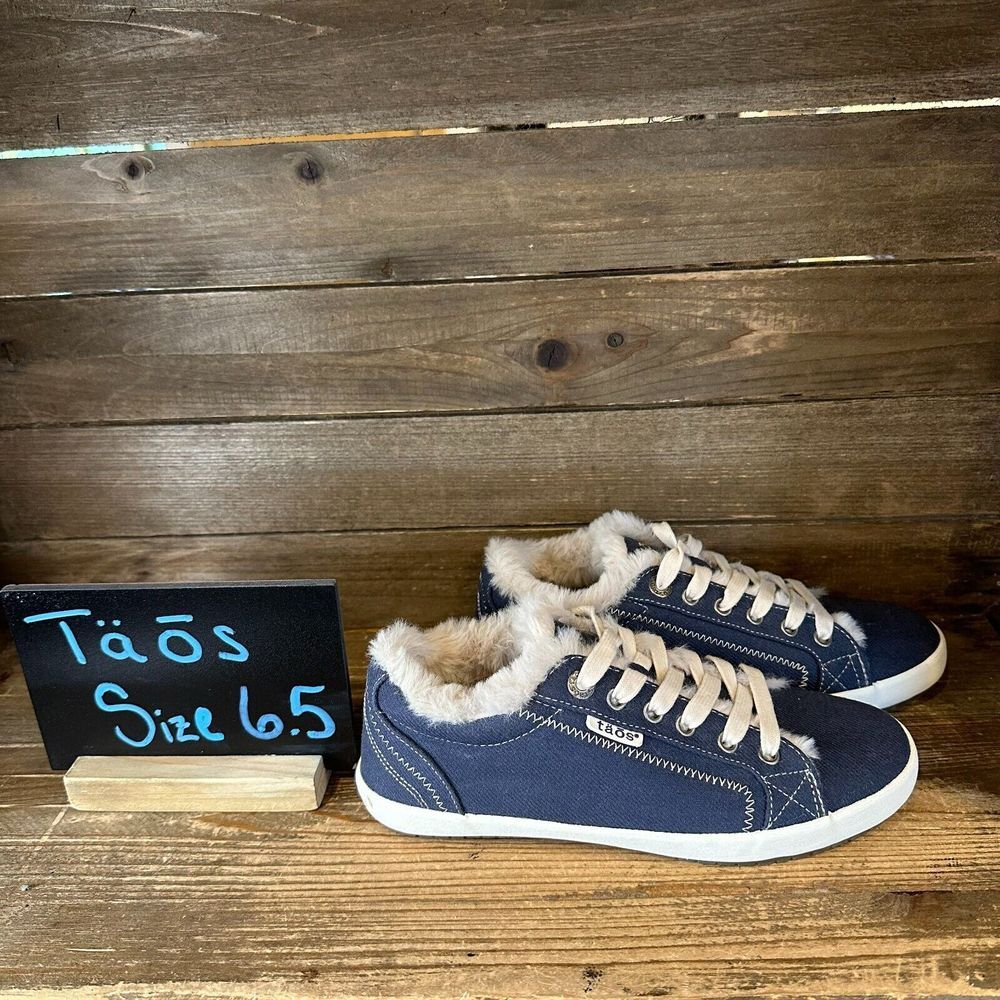New Womens Taos Starline Blue Low Top Lined Casual Shoes Sneakers Size 6.5 M‎